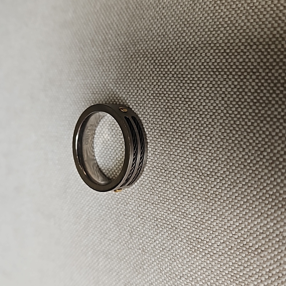 Titanium and 18k gold plated ring for men